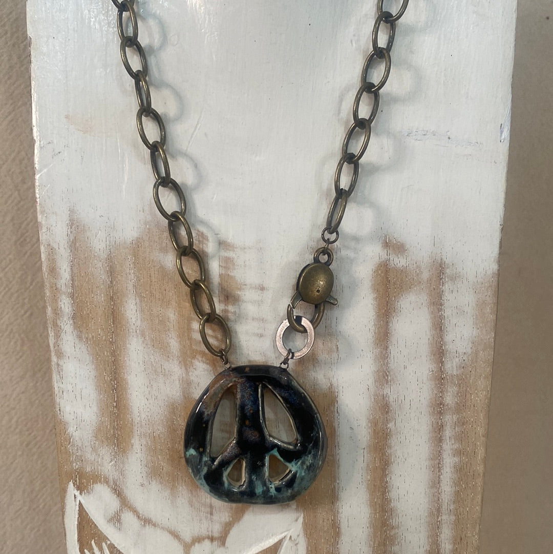 Peace Sign reversible Necklace