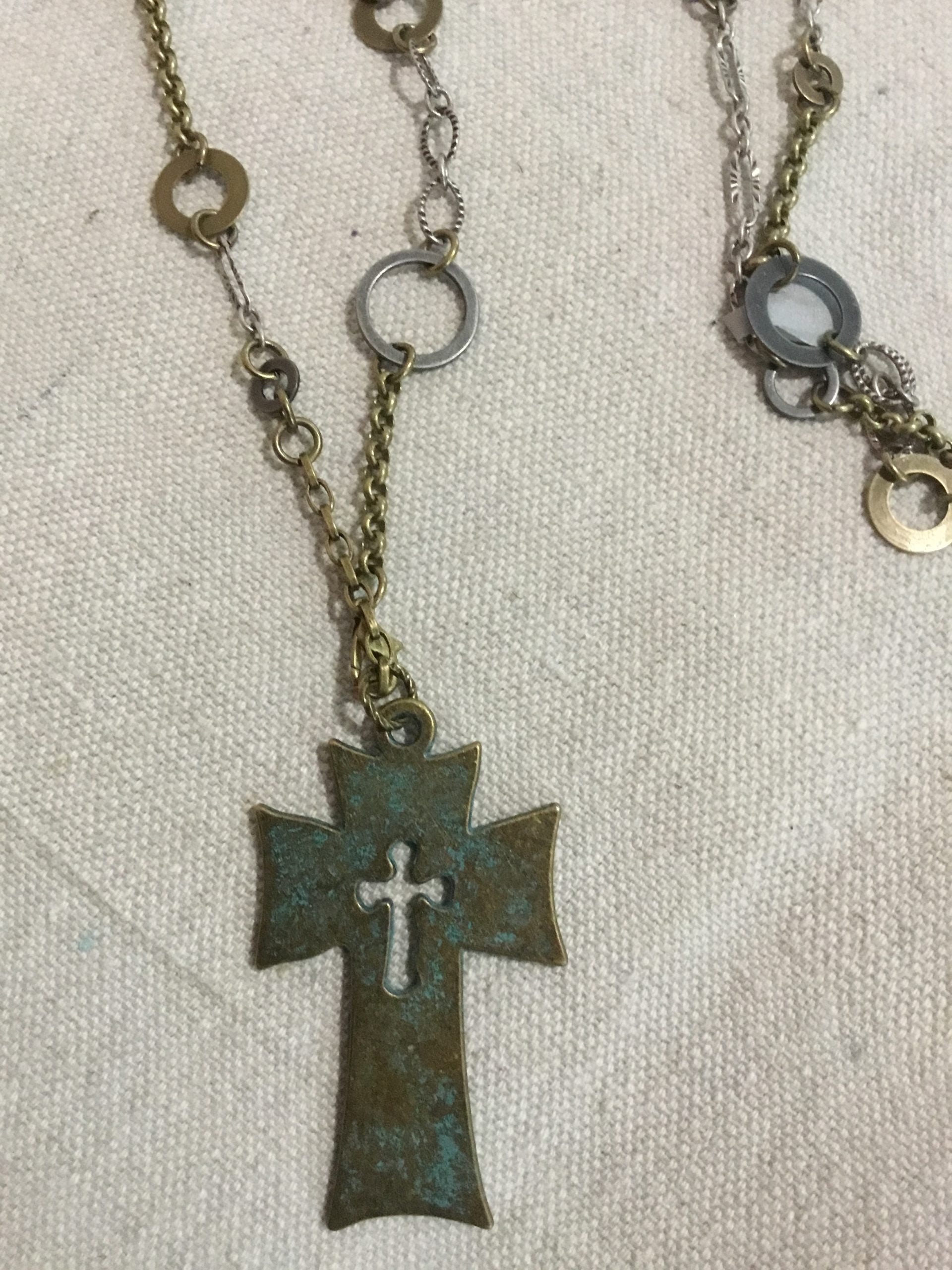 Ornate Antique Brass Cross 202