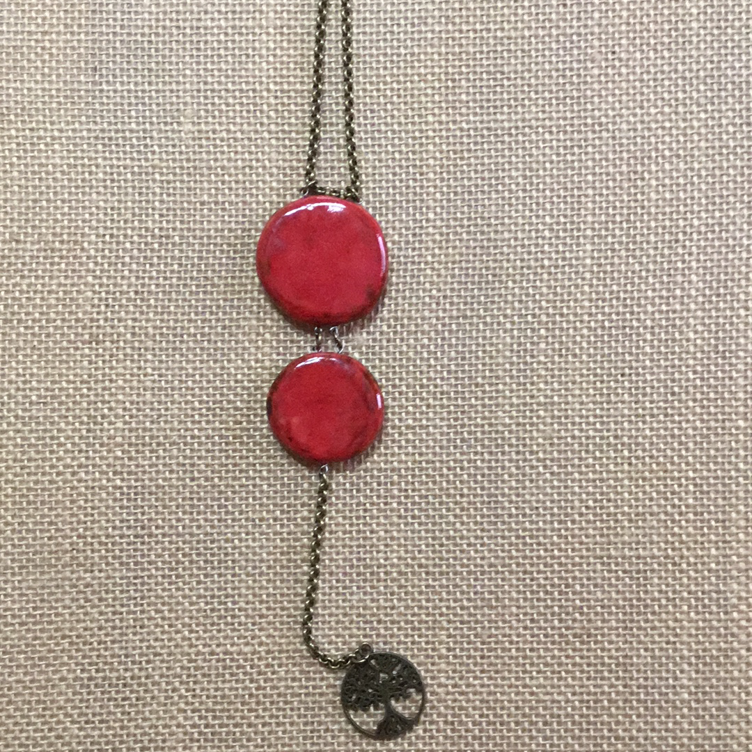 Reversible Double  Necklace SALE Red/White