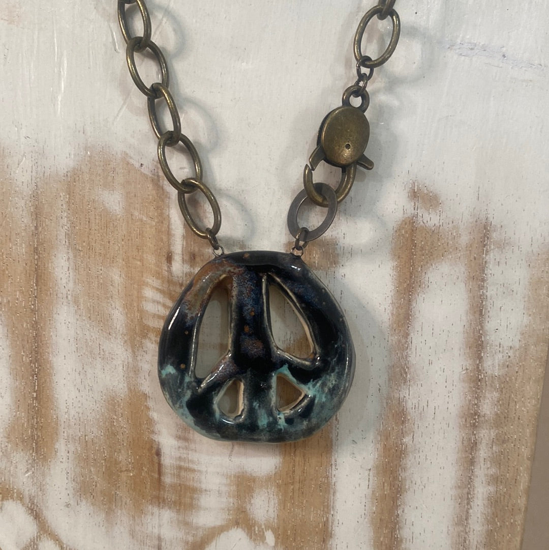 Peace Sign reversible Necklace