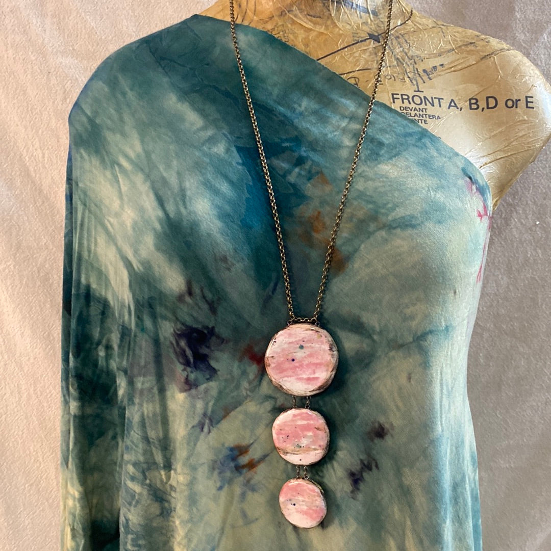 Triple Reversible pottery Necklace