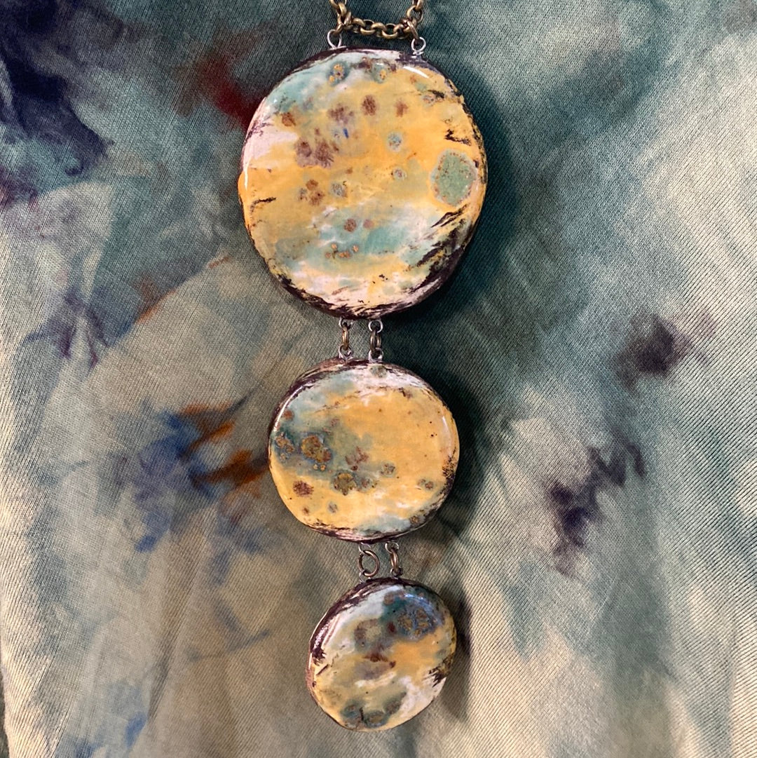 Triple Reversible pottery Necklace