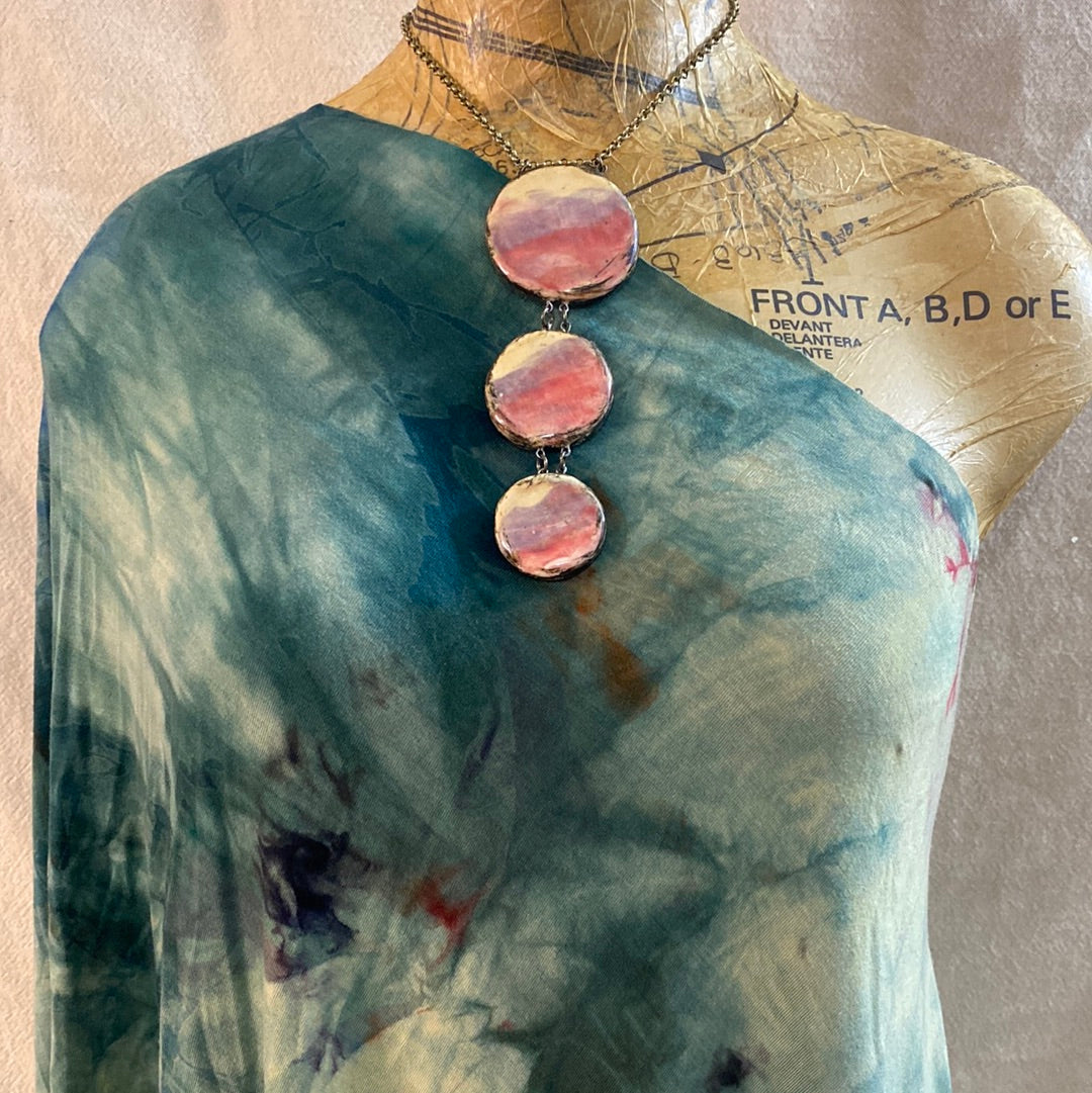 Triple Reversible pottery Necklace