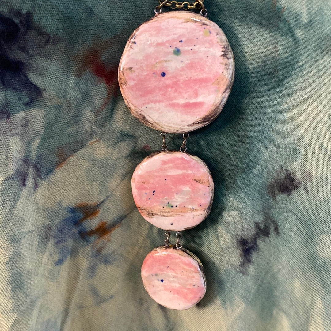 Triple Reversible pottery Necklace