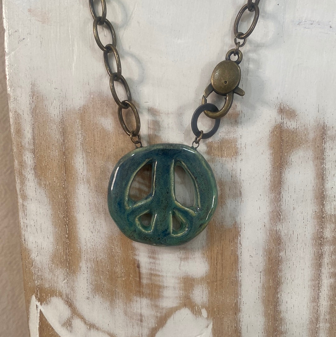Peace Sign reversible Necklace