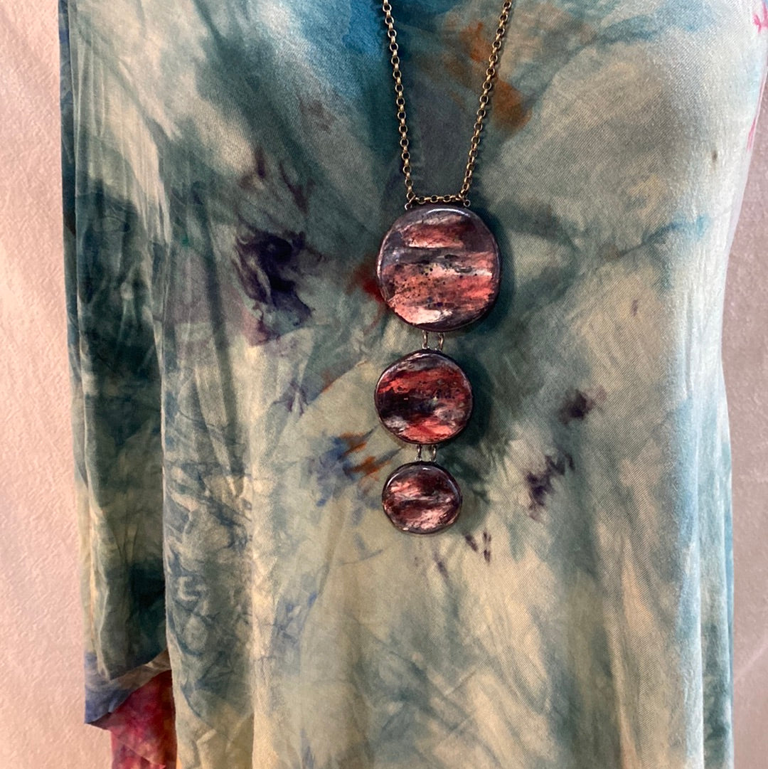 Triple Reversible pottery Necklace