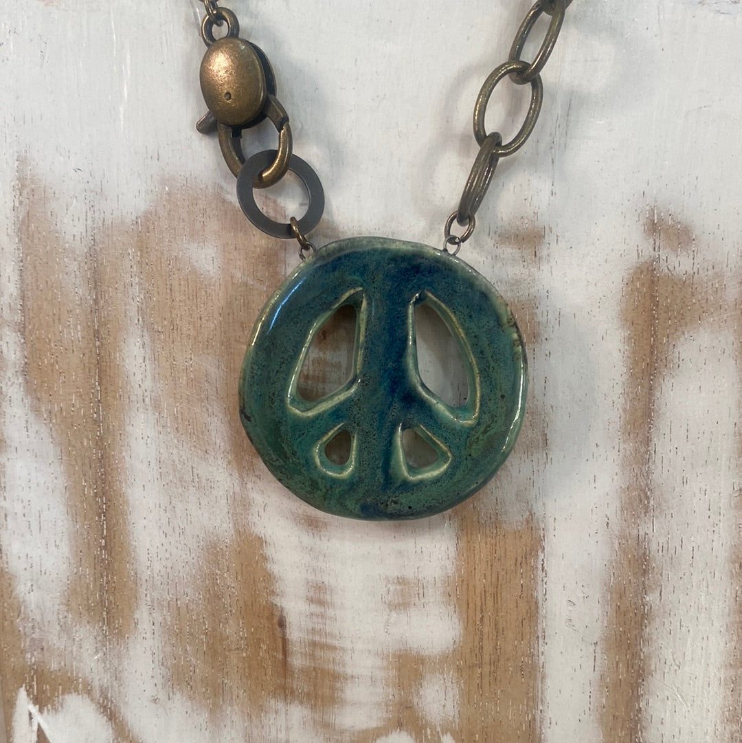 Peace Sign reversible Necklce