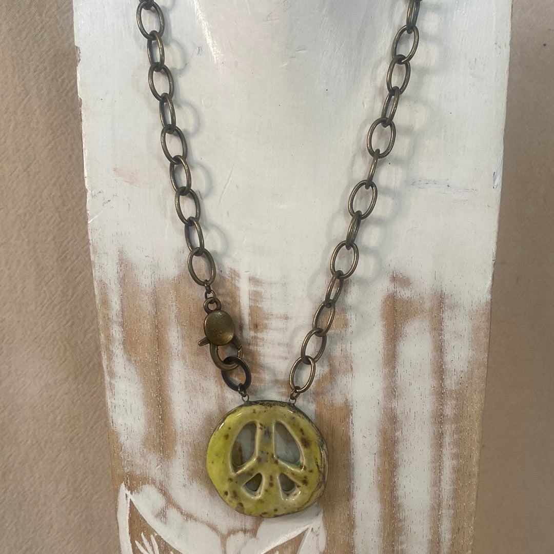 Peace Sign reversible Necklace