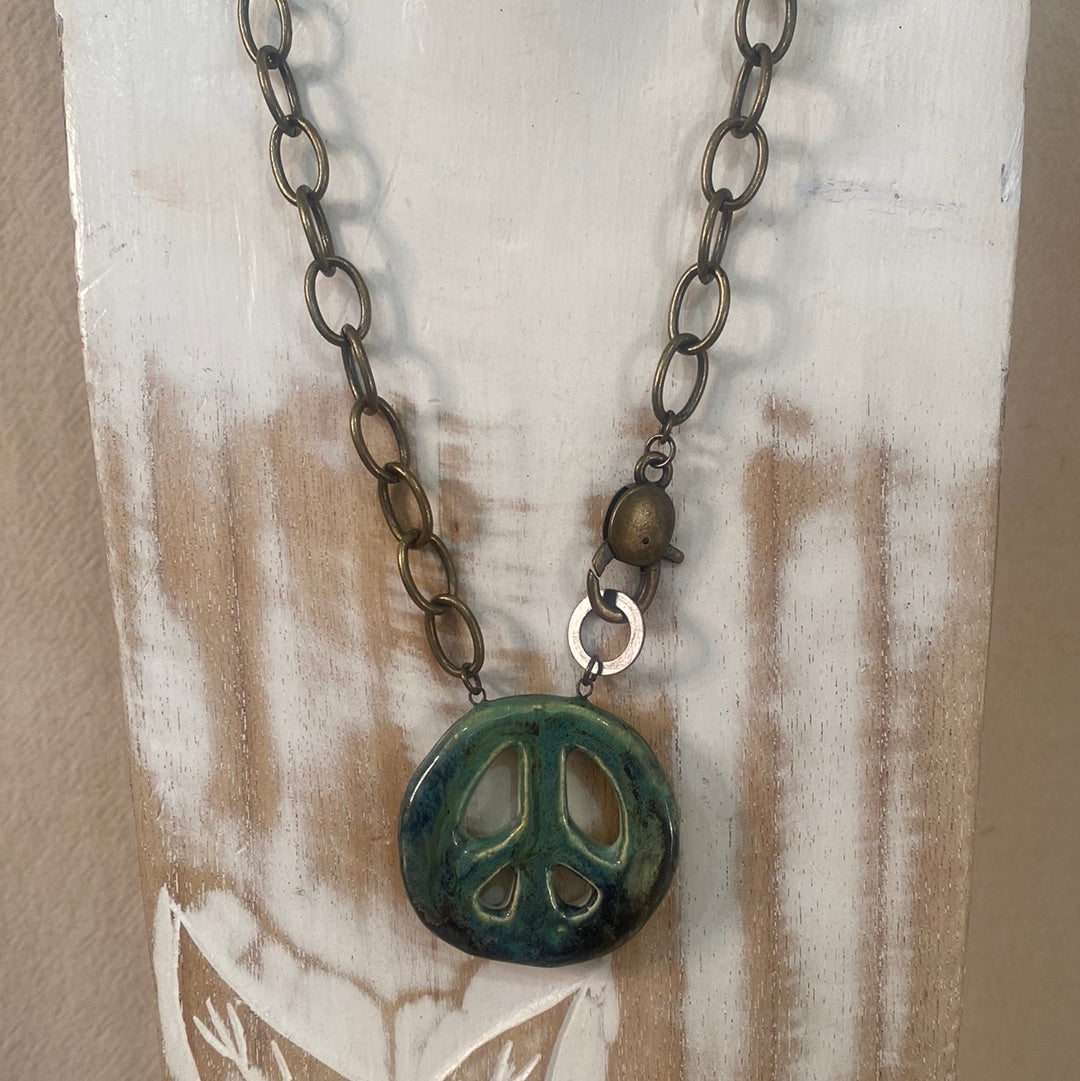 Peace Sign reversible Necklace