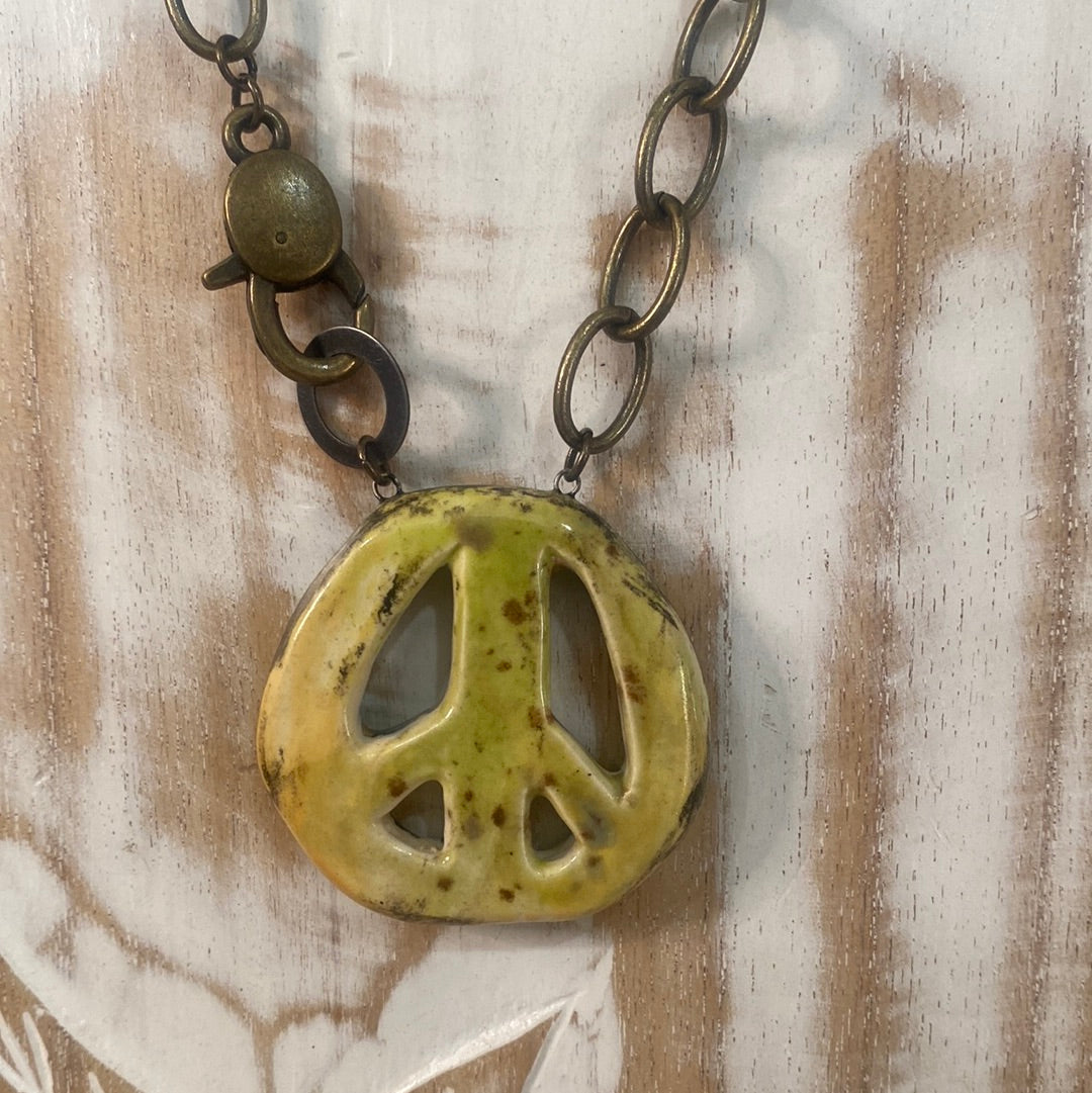 Peace Sign reversible Necklace