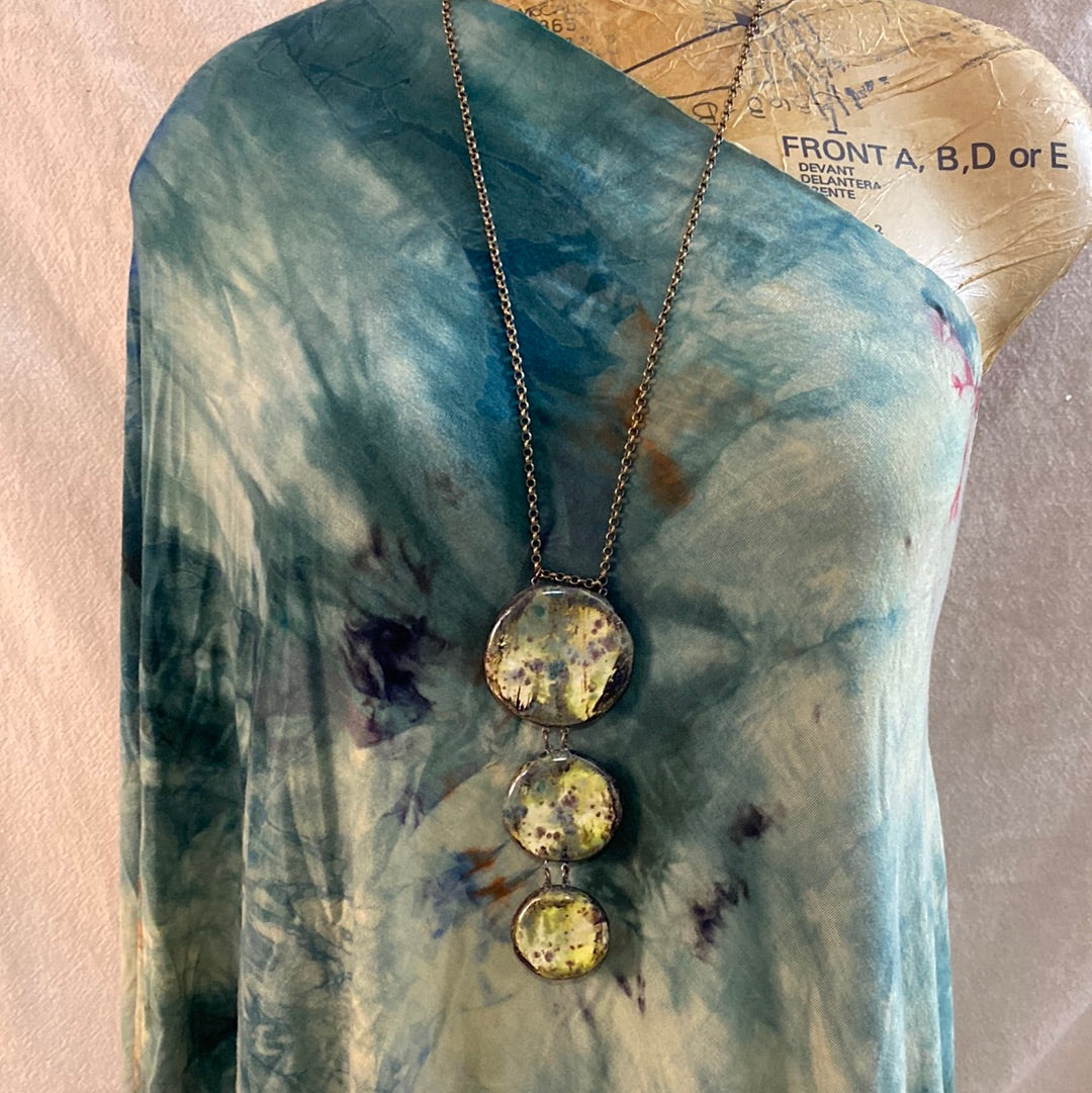 Triple Reversible pottery Necklace