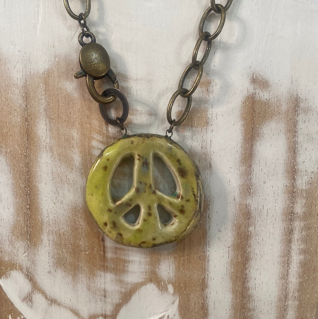 Peace Sign reversible Necklace