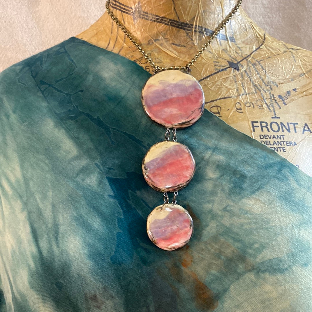 Triple Reversible pottery Necklace