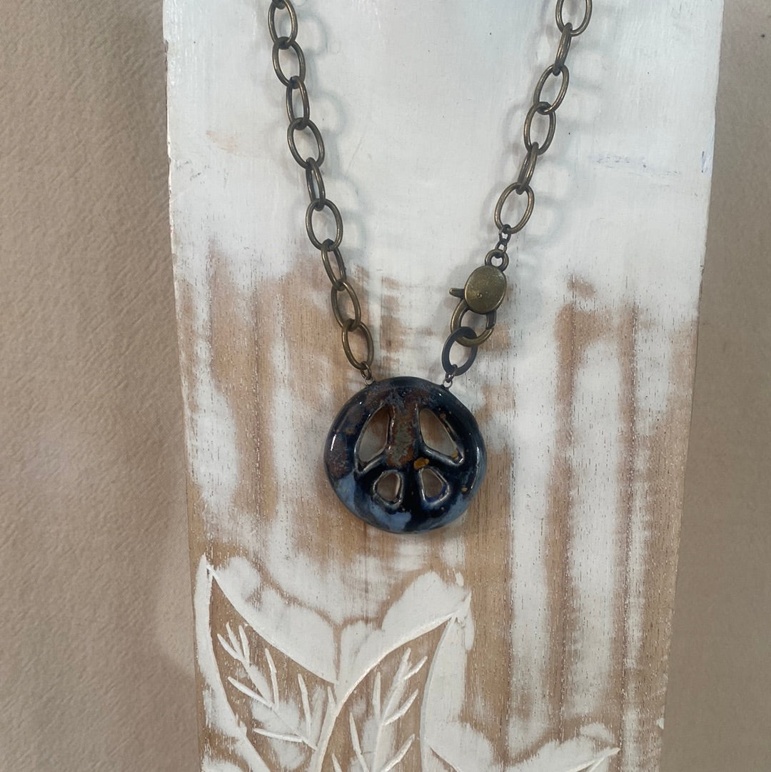 Peace Sign reversible Necklace