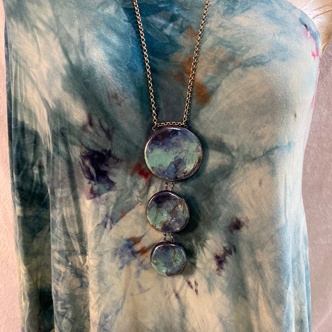 Triple Reversible pottery Necklace