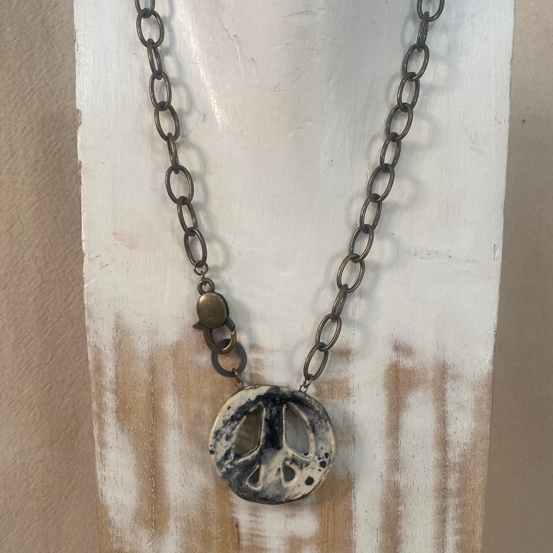 Peace Sign reversible Necklace