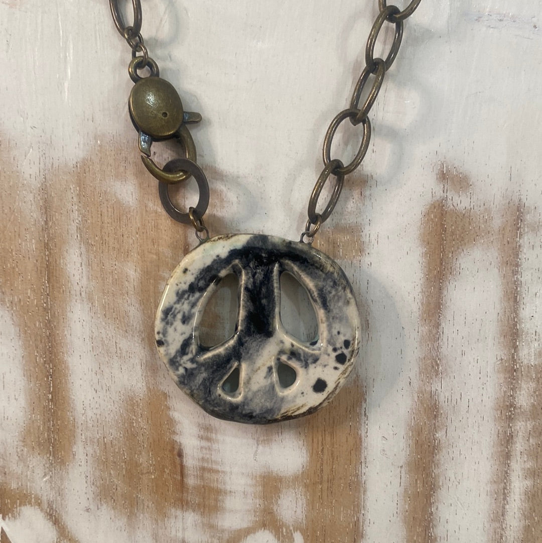Peace Sign reversible Necklace