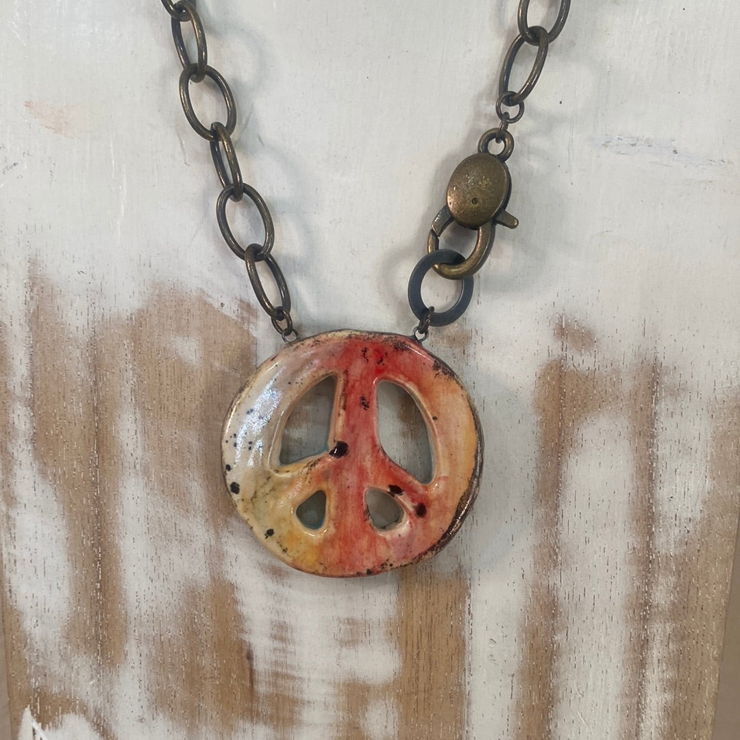 Peace Sign Reversible Necklace