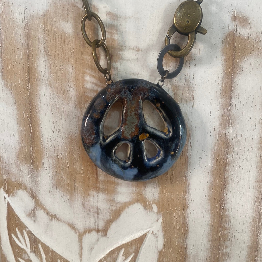 Peace Sign reversible Necklace