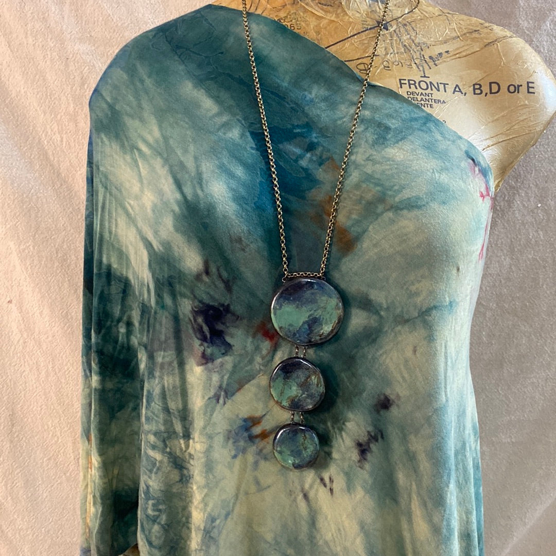 Triple Reversible pottery Necklace