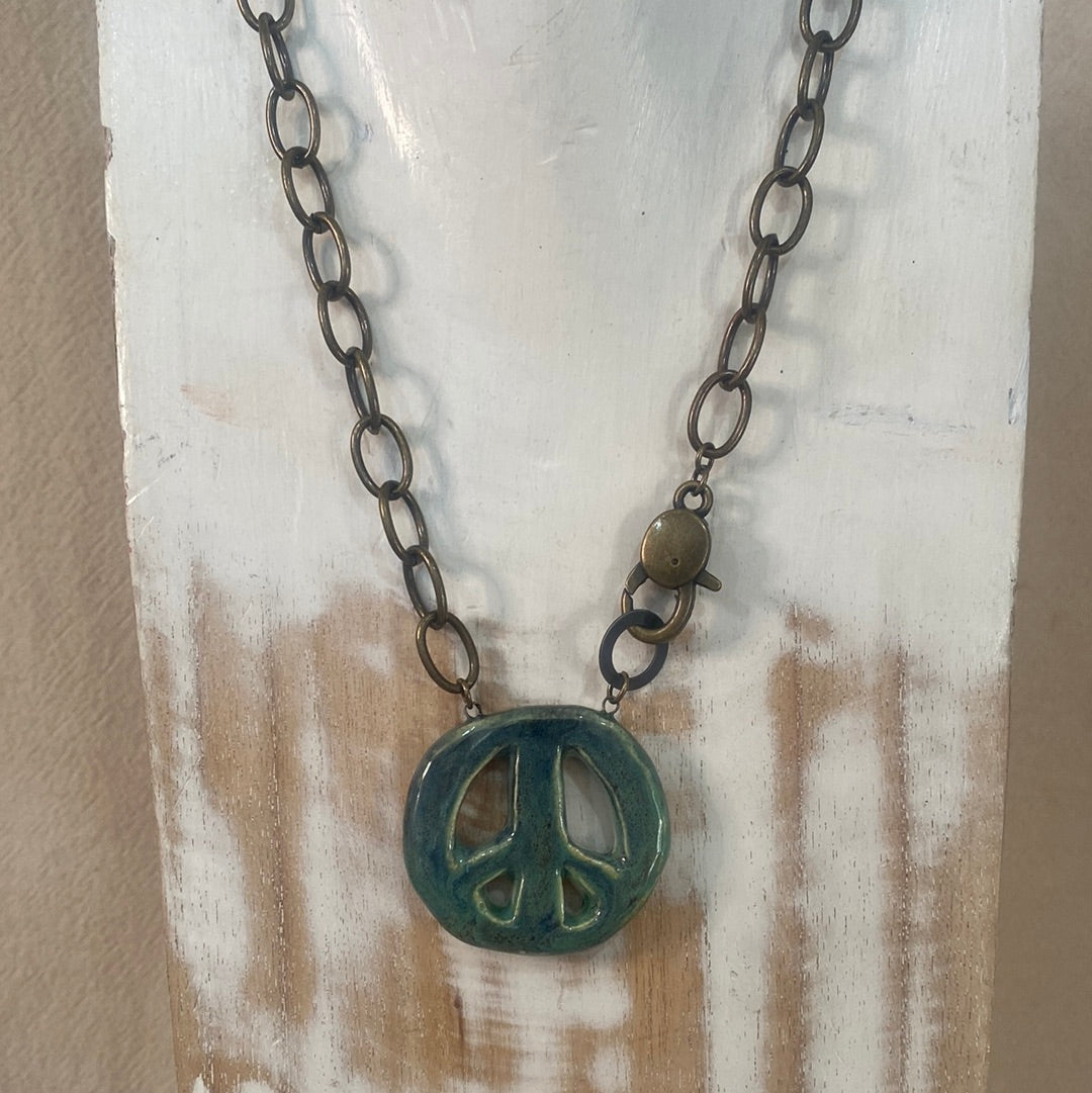 Peace Sign reversible Necklace