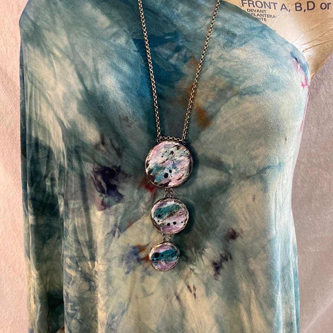 Triple Reversible pottery Necklace