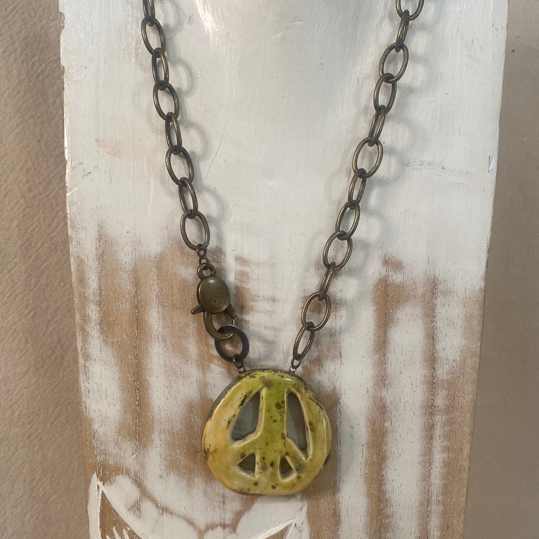 Peace Sign reversible Necklace