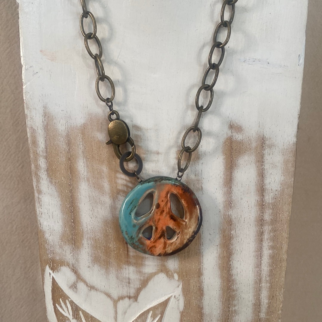 Peace Sign reversible Necklace