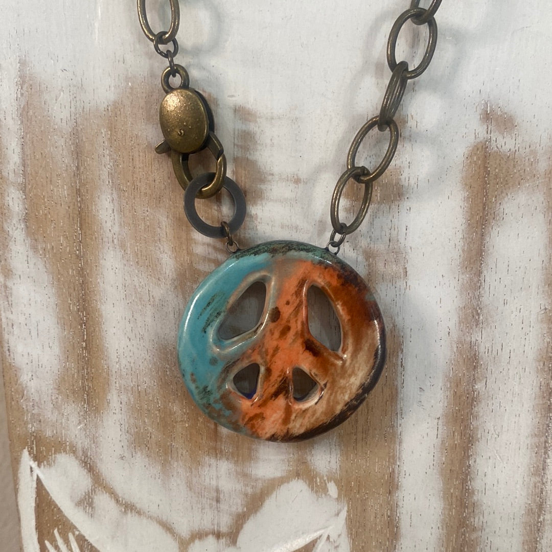 Peace Sign reversible Necklace