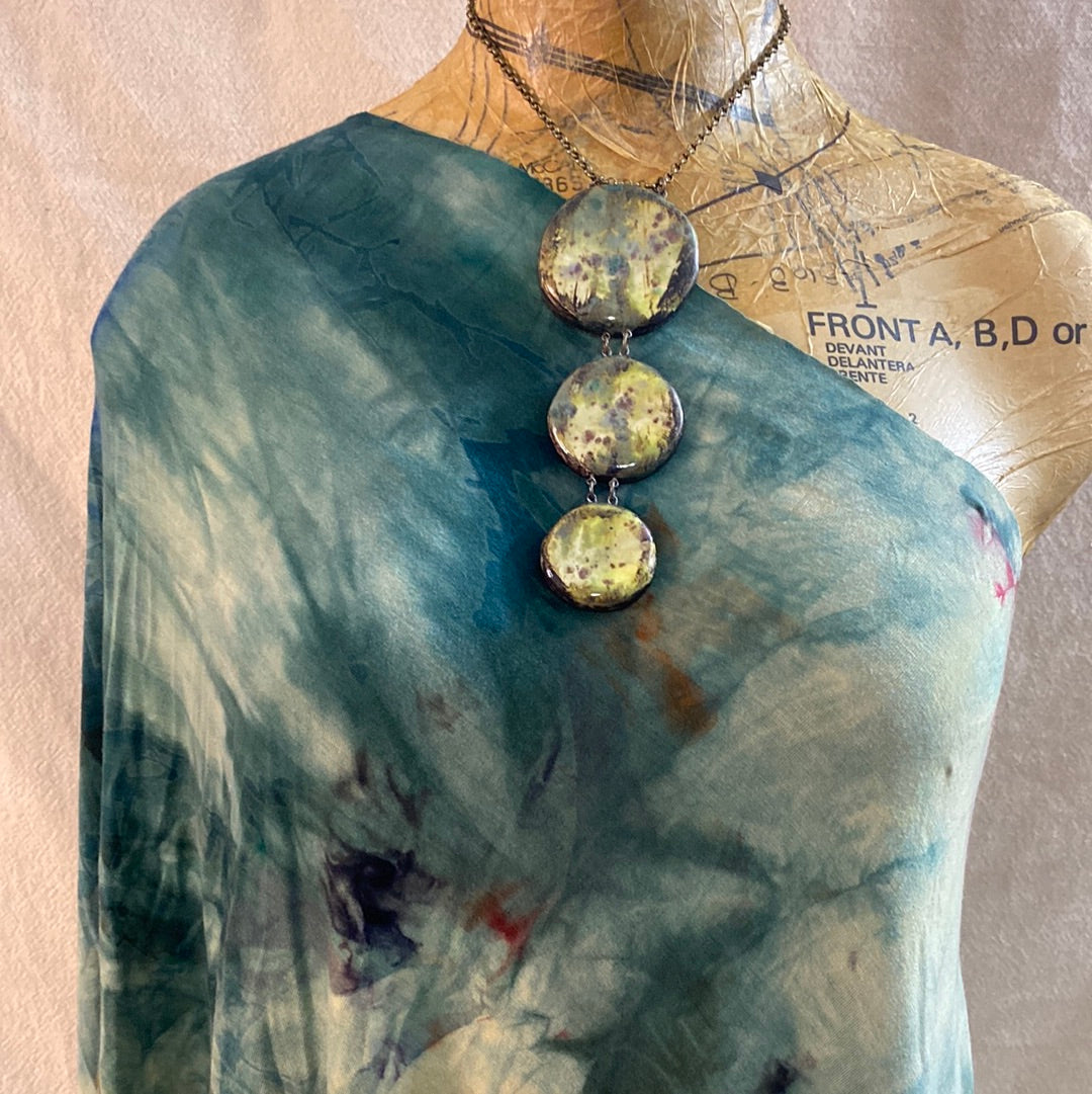 Triple Reversible pottery Necklace