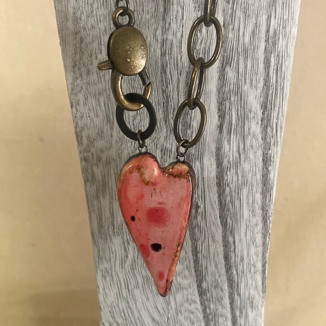 Chunky Heart Necklace Reversible