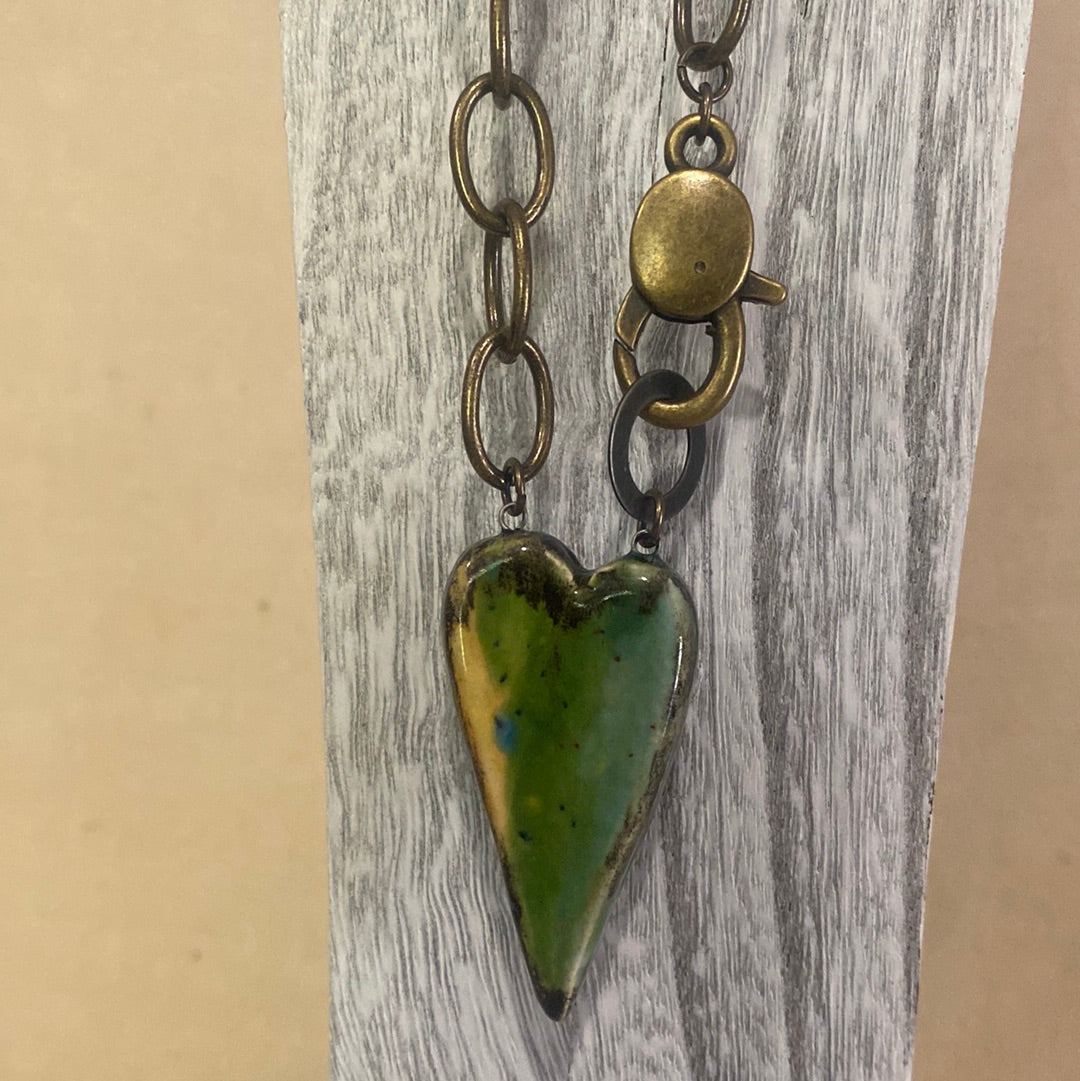 Chunky Heart Necklace Reversible