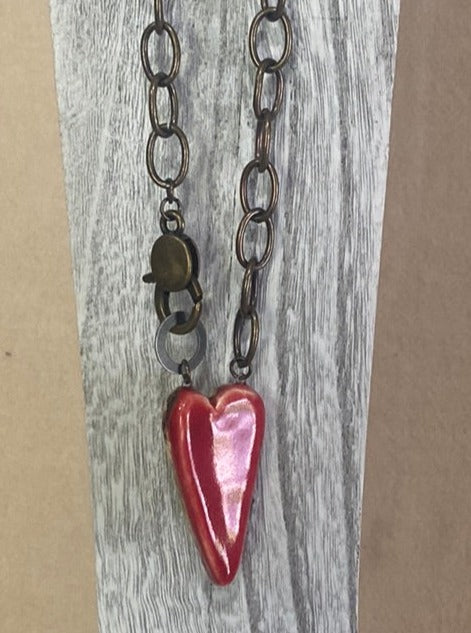Chunky Heart Necklace Reversible
