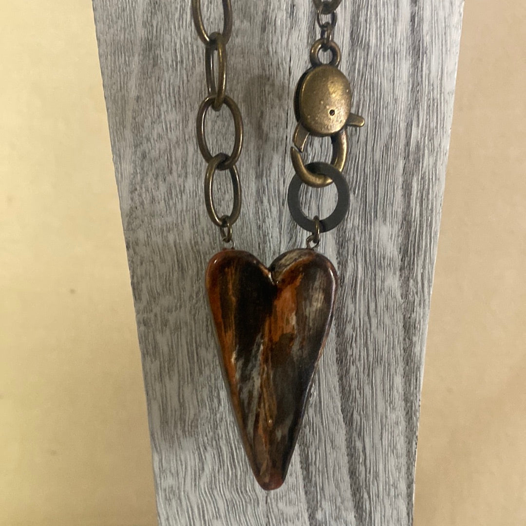 Chunky Heart Necklace Reversible