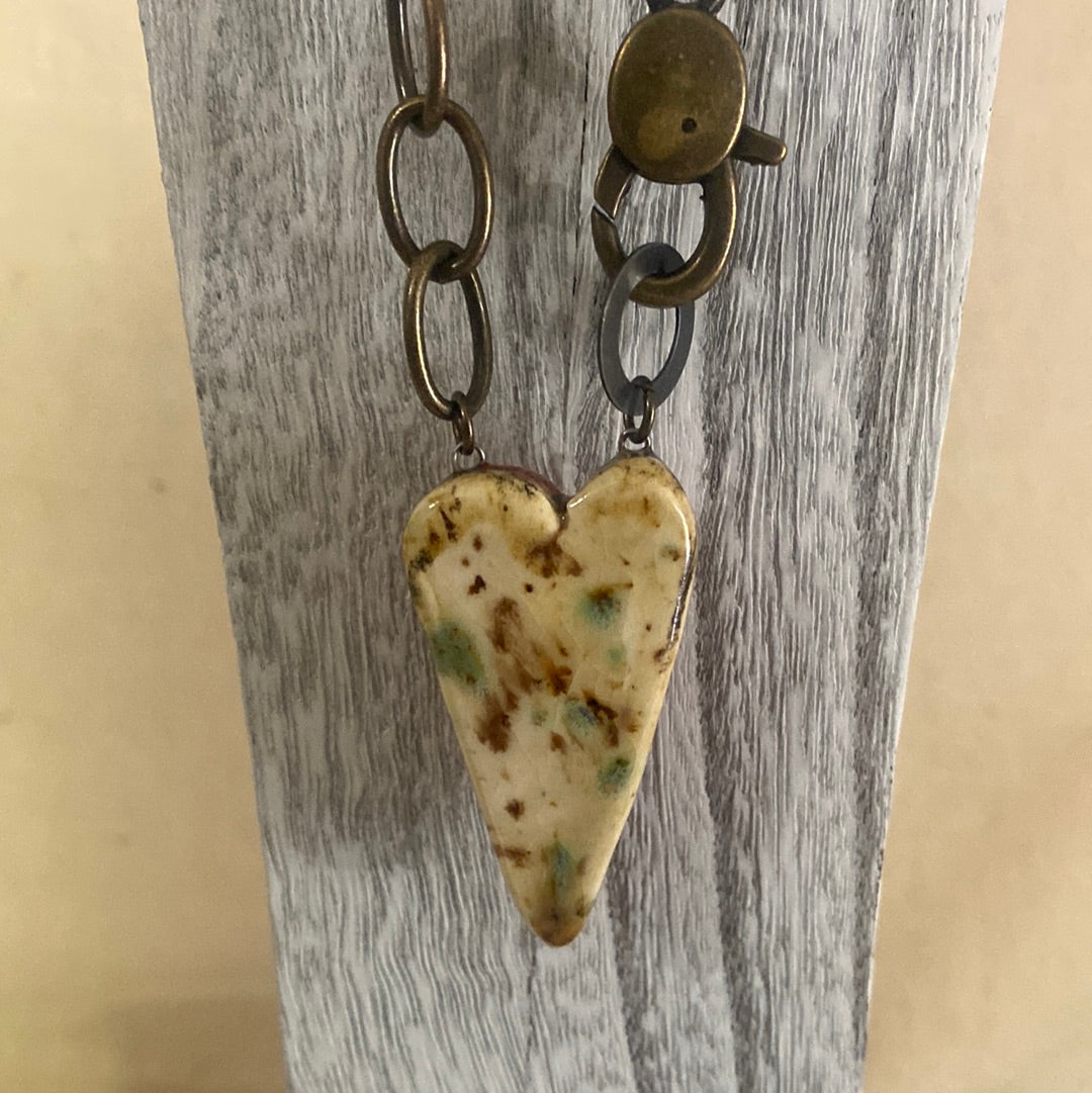 Chunky Heart Necklace Reversible