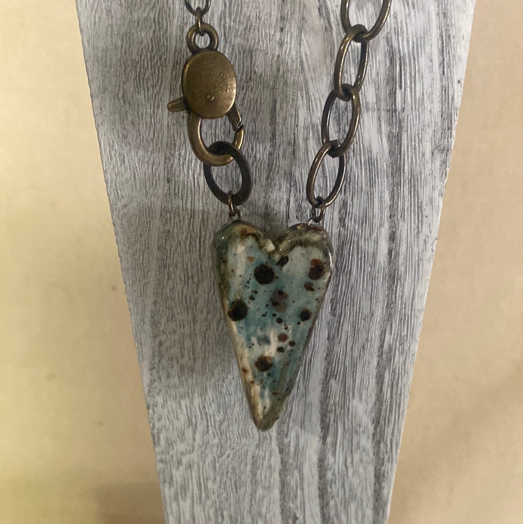 Chunky Heart Necklace Reversible