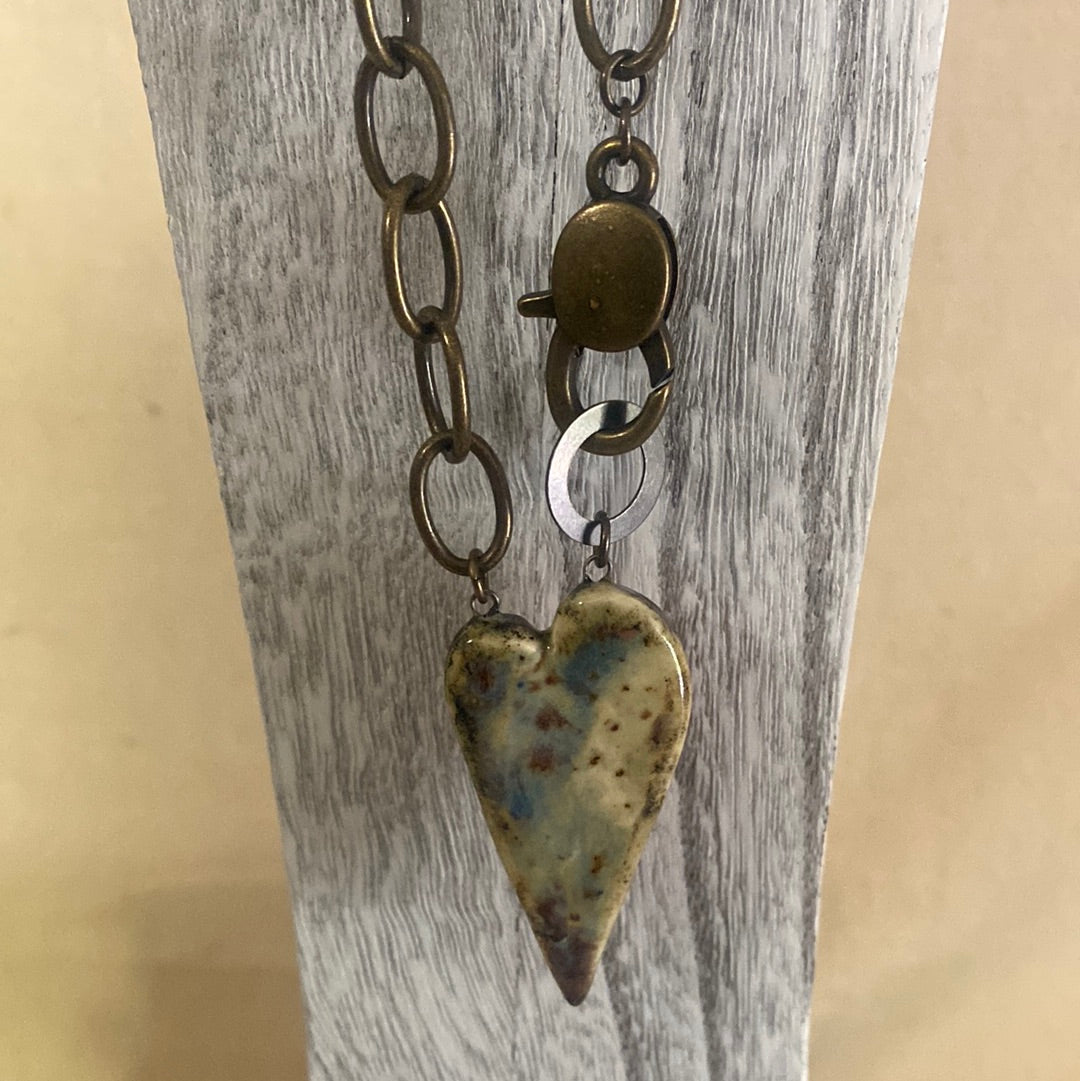 Chunky Heart Necklace Reversible