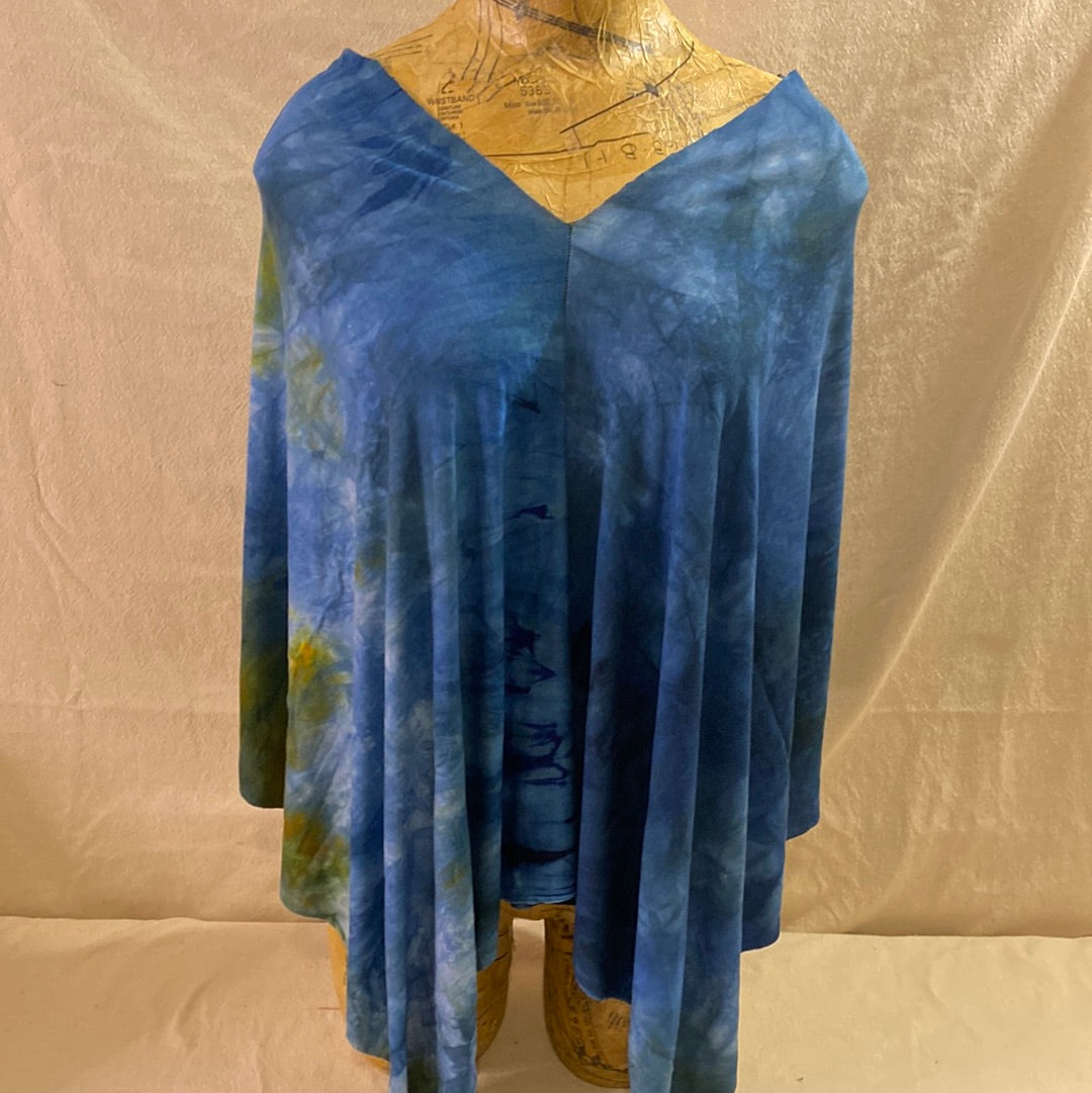 Blue I Love You Asymmetrical Scarf