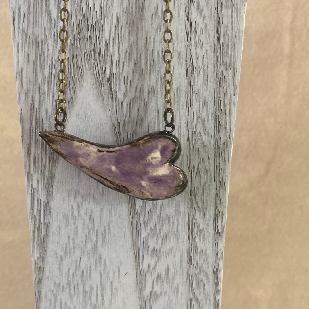 Floating Reversible Heart Necklace