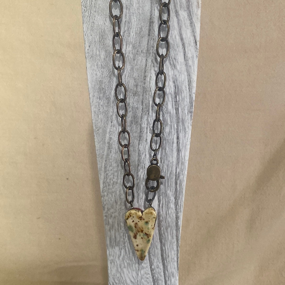 Chunky Heart Necklace Reversible