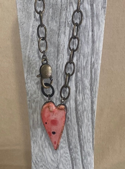 Chunky Heart Necklace Reversible
