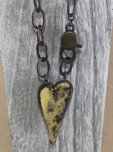 Chunky Heart Necklace Reversible