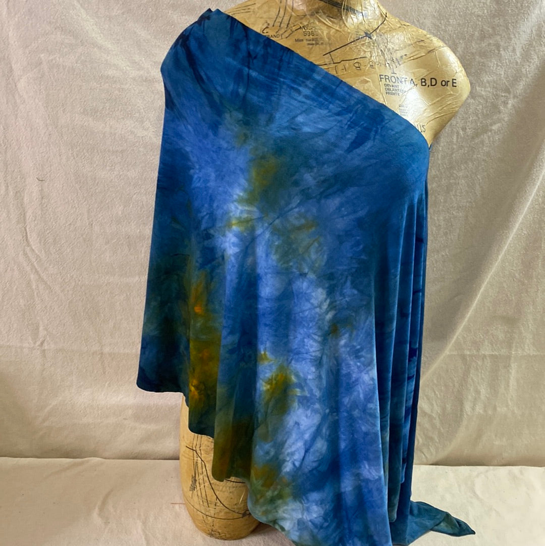 Blue I Love You Asymmetrical Scarf