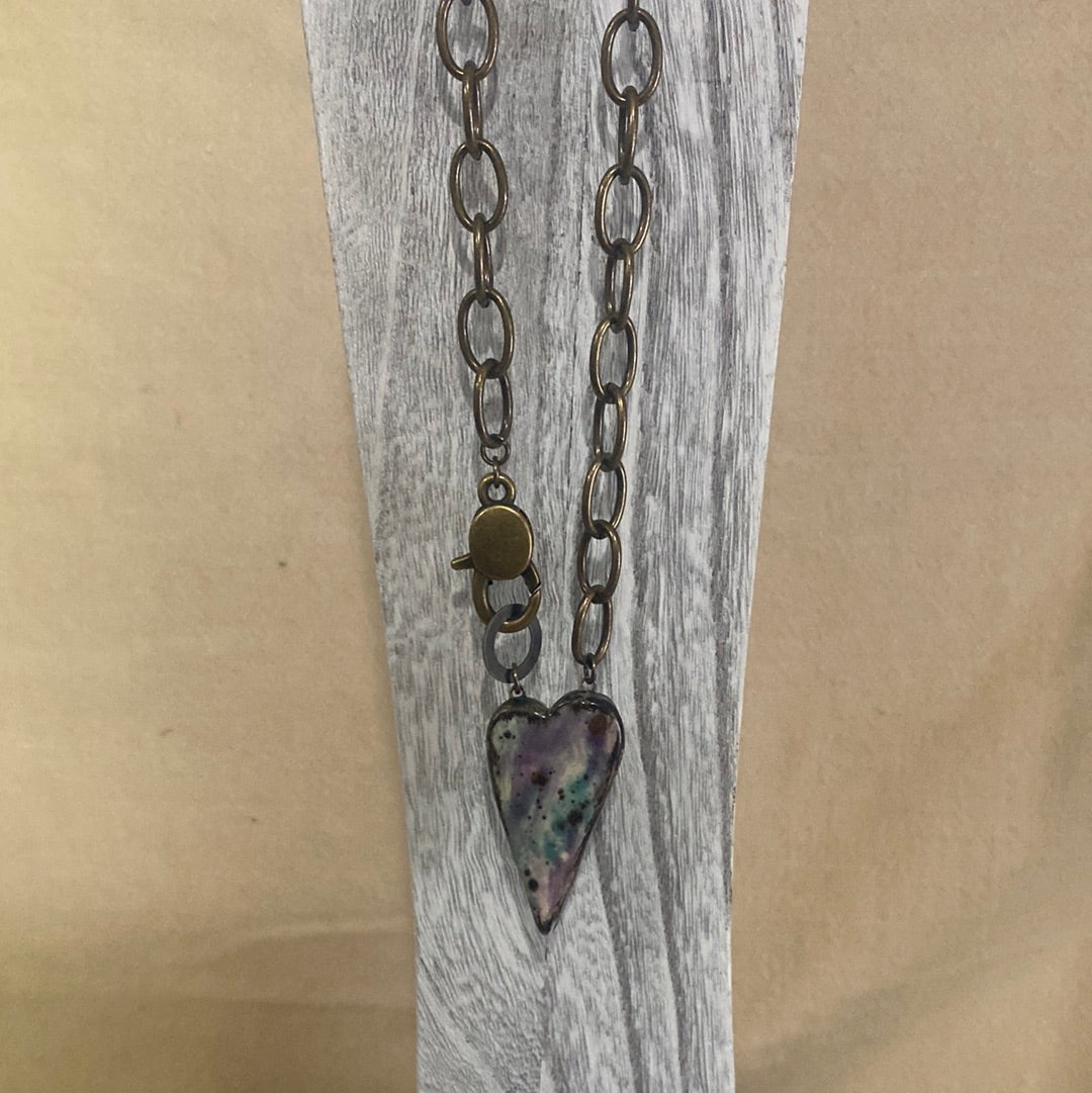 Chunky Heart Necklace Reversible