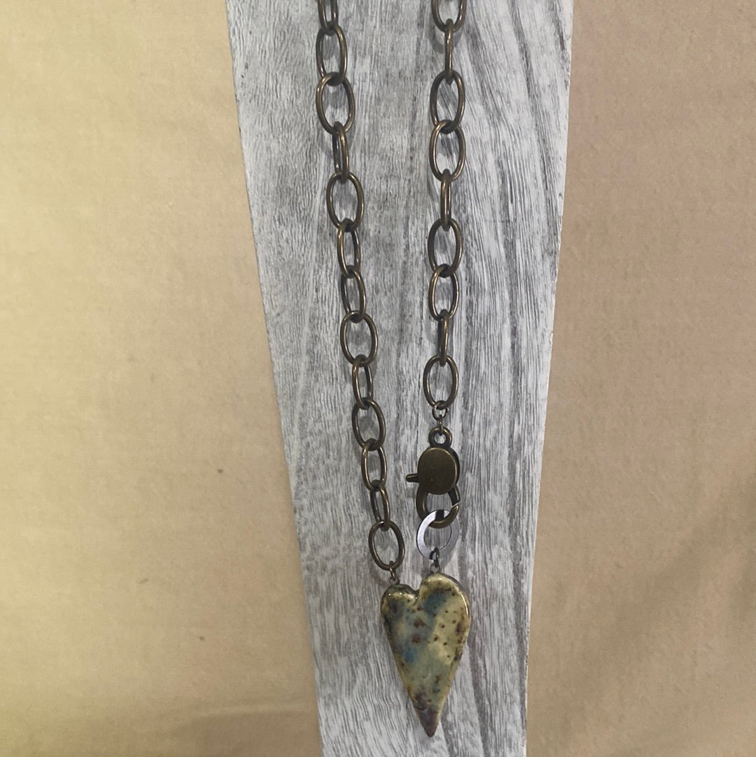 Chunky Heart Necklace Reversible