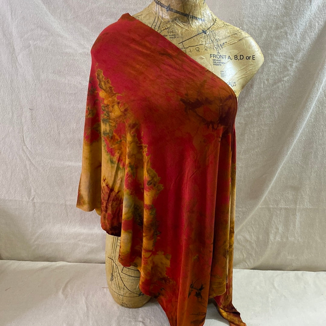 RedGold Asymmetrical Scarf