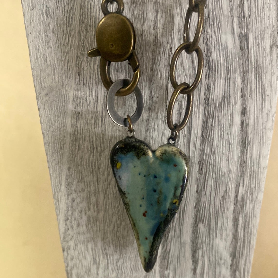 Chunky Heart Necklace Reversible