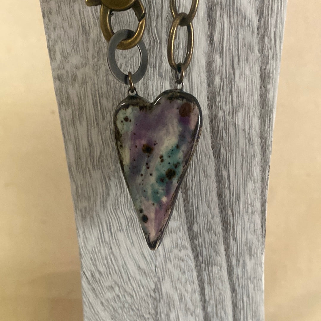 Chunky Heart Necklace Reversible