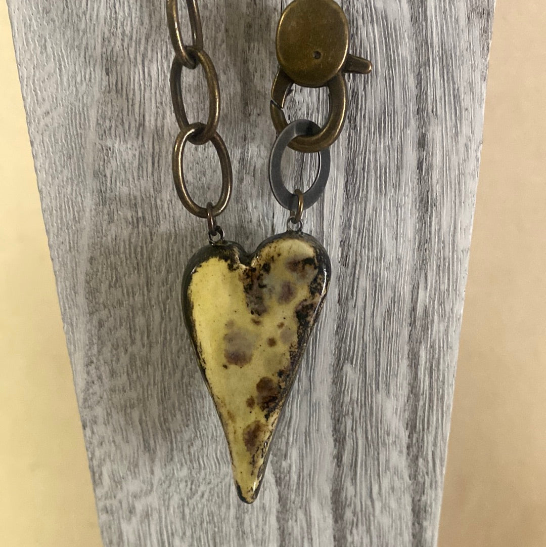 Chunky Heart Necklace Reversible