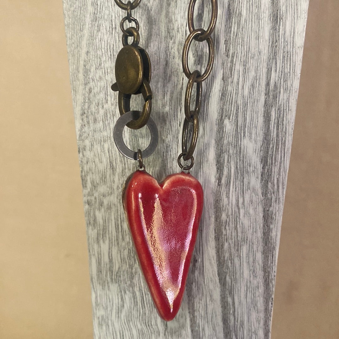 Chunky Heart Necklace Reversible